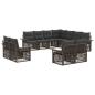 Preview: Gartensofa-set 11 stk. Grau und Dunkelgrau Poly-Rattan