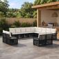 Preview: ARDEBO.de - Gartensofa-set 13 stk. Schwarz und Cremeweiß Poly-Rattan