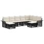 Preview: Gartensofa-set 9 stk. Schwarz und Cremeweiß Poly-Rattan