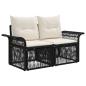 Preview: Gartensofa-set 9 stk. Schwarz und Cremeweiß Poly-Rattan