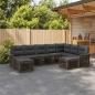 Preview: ARDEBO.de - Gartensofa-set 9 stk. Grau und Dunkelgrau Poly-Rattan