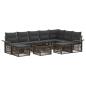 Preview: ARDEBO.de - Gartensofa-set 10 Stk. Grau und Dunkelgrau Poly-Rattan