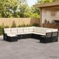 Preview: ARDEBO.de - Gartensofa-set 11 Stk. Schwarz und Cremeweiß Poly-Rattan