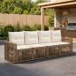 Preview: ARDEBO.de - Gartensofa-set 4 stk. Beige und Cremeweiß Poly-Rattan