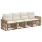 Preview: Gartensofa-set 4 stk. Beige und Cremeweiß Poly-Rattan