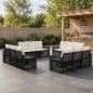 Preview: ARDEBO.de - Gartensofa-set 12 Stk. Schwarz und Cremeweiß Poly-Rattan