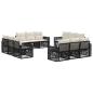 Preview: Gartensofa-set 12 Stk. Schwarz und Cremeweiß Poly-Rattan