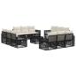 Preview: Gartensofa-set 13 stk. Schwarz und Cremeweiß Poly-Rattan