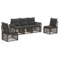 Preview: Gartensofa-set 5 stk. 5-Sitzer Grau und Dunkelgrau Poly-Rattan