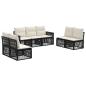 Preview: Gartensofa-set 7 stk. Schwarz und Cremeweiß Poly-Rattan