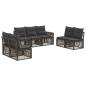 Preview: Gartensofa-set 7 stk. Grau und Dunkelgrau Poly-Rattan