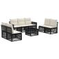 Preview: Gartensofa-set 8 stk. Schwarz und Cremeweiß Poly-Rattan