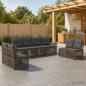 Preview: ARDEBO.de - Gartensofa-set 8 stk. Grau und Dunkelgrau Poly-Rattan