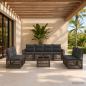Preview: ARDEBO.de - Gartensofa-set 9 Stk. Grau und Dunkelgrau Poly-Rattan