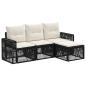 Preview: Gartensofa-set 4 Stk. Schwarz und Cremeweiß Poly-Rattan