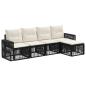 Preview: Gartensofa-set 5 stk. Schwarz und Cremeweiß Poly-Rattan