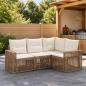 Preview: ARDEBO.de - Gartensofa-set 4 stk. Beige und Cremeweiß Poly-Rattan