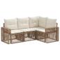 Preview: Gartensofa-set 4 stk. Beige und Cremeweiß Poly-Rattan
