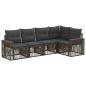 Preview: Gartensofa-set 5 stk. 5-Sitzer Grau und Dunkelgrau Poly-Rattan