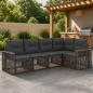 Preview: Gartensofa-set 5 stk. 5-Sitzer Grau und Dunkelgrau Poly-Rattan