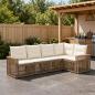 Preview: ARDEBO.de - Gartensofa-set 5 stk. Beige und Cremeweiß Poly-Rattan