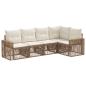 Preview: Gartensofa-set 5 stk. Beige und Cremeweiß Poly-Rattan