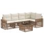 Preview: Gartensofa-set 6 Stk. Beige und Cremeweiß Poly-Rattan