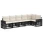Preview: Gartensofa-set 6 stk. Schwarz und Cremeweiß Poly-Rattan