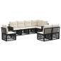 Preview: Gartensofa-set 8 stk. Schwarz und Cremeweiß Poly-Rattan