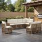 Preview: ARDEBO.de - Gartensofa-set 8 Stk. Beige und Cremeweiß Poly-Rattan