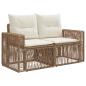 Preview: Gartensofa-set 8 Stk. Beige und Cremeweiß Poly-Rattan