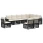 Preview: Gartensofa-set 10 stk. Schwarz und Cremeweiß Poly-Rattan