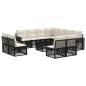 Preview: Gartensofa-set 12 stk. Schwarz und Cremeweiß Poly-Rattan