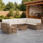 Preview: ARDEBO.de - Gartensofa-set 11 Stk. Beige und Cremeweiß Poly-Rattan