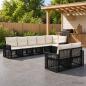 Preview: ARDEBO.de - Gartensofa-set 8 stk. Schwarz und Cremeweiß Poly-Rattan
