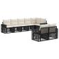 Preview: Gartensofa-set 8 stk. Schwarz und Cremeweiß Poly-Rattan