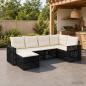 Preview: ARDEBO.de - Gartensofa-set 6 Stk. Schwarz und Cremeweiß Poly-Rattan