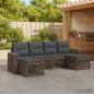 Preview: ARDEBO.de - Gartensofa-set 6 stk. Grau und Dunkelgrau Poly-Rattan