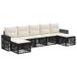 Preview: Gartensofa-set 7 stk. Schwarz und Cremeweiß Poly-Rattan