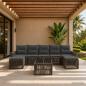 Preview: ARDEBO.de - Gartensofa-set 8 stk. Grau und Dunkelgrau Poly-Rattan