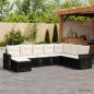 Preview: ARDEBO.de - Gartensofa-set 8 Stk. Schwarz und Cremeweiß Poly-Rattan