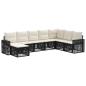 Preview: Gartensofa-set 8 Stk. Schwarz und Cremeweiß Poly-Rattan
