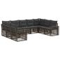 Preview: Gartensofa-set 9 stk. Grau und Dunkelgrau Poly-Rattan