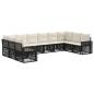Preview: Gartensofa-set 10 Stk. Schwarz und Cremeweiß Poly-Rattan