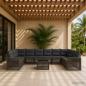 Preview: ARDEBO.de - Gartensofa-set 11 Stk. Grau und Dunkelgrau Poly-Rattan
