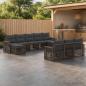 Preview: ARDEBO.de - Gartensofa-set 10 stk. Grau und Dunkelgrau Poly-Rattan