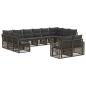 Preview: Gartensofa-set 12 stk. Grau und Dunkelgrau Poly-Rattan