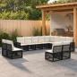 Preview: ARDEBO.de - Gartensofa-set 12 Stk. Schwarz und Cremeweiß Poly-Rattan