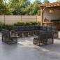 Preview: ARDEBO.de - Gartensofa-set 12 stk. Grau und Dunkelgrau Poly-Rattan