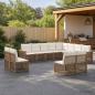 Preview: ARDEBO.de - Gartensofa-set 12 stk. Beige und Cremeweiß Poly-Rattan